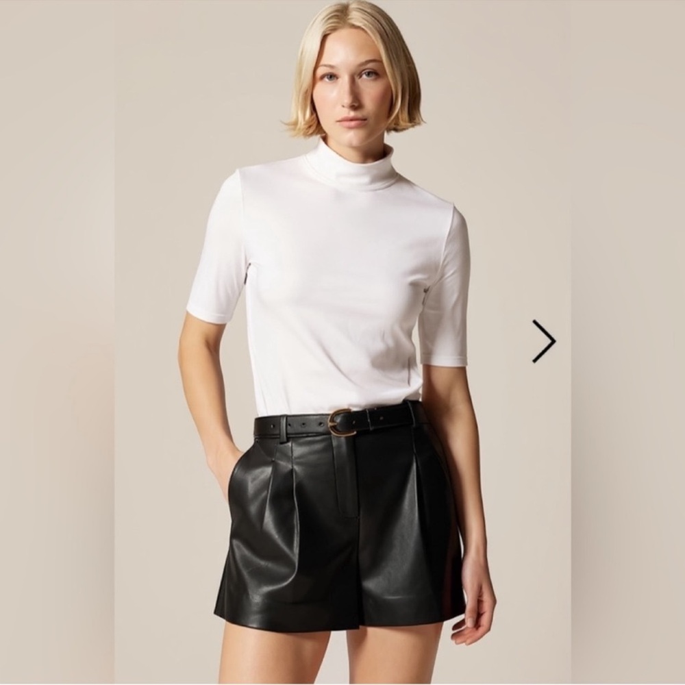 J.Crew Stretch cotton-blend mockneck elbow-sleeve T-shirt